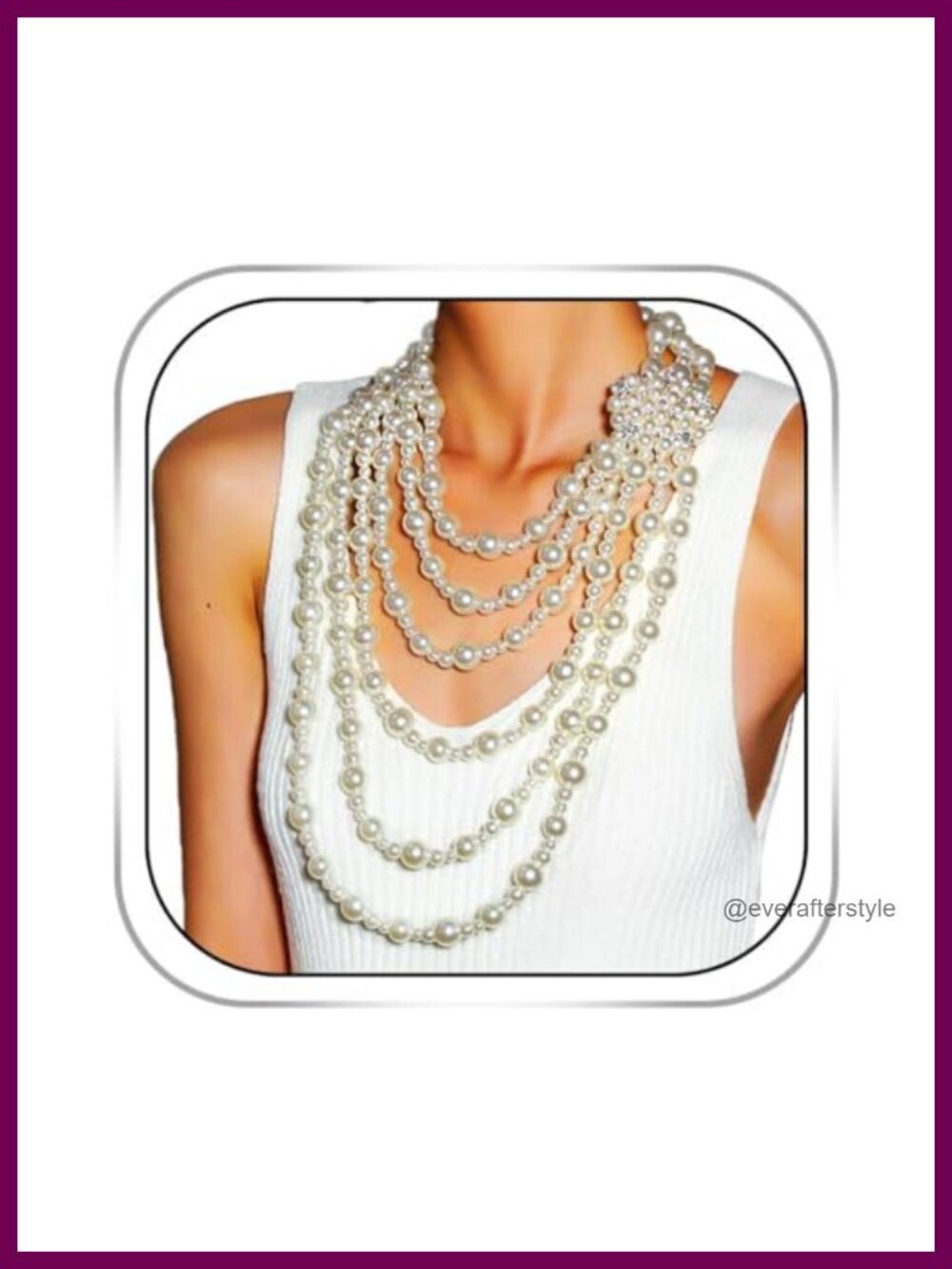 Faux Pearl Multi Strand Necklace and Earring Set Bridal Wedding Jewelry for